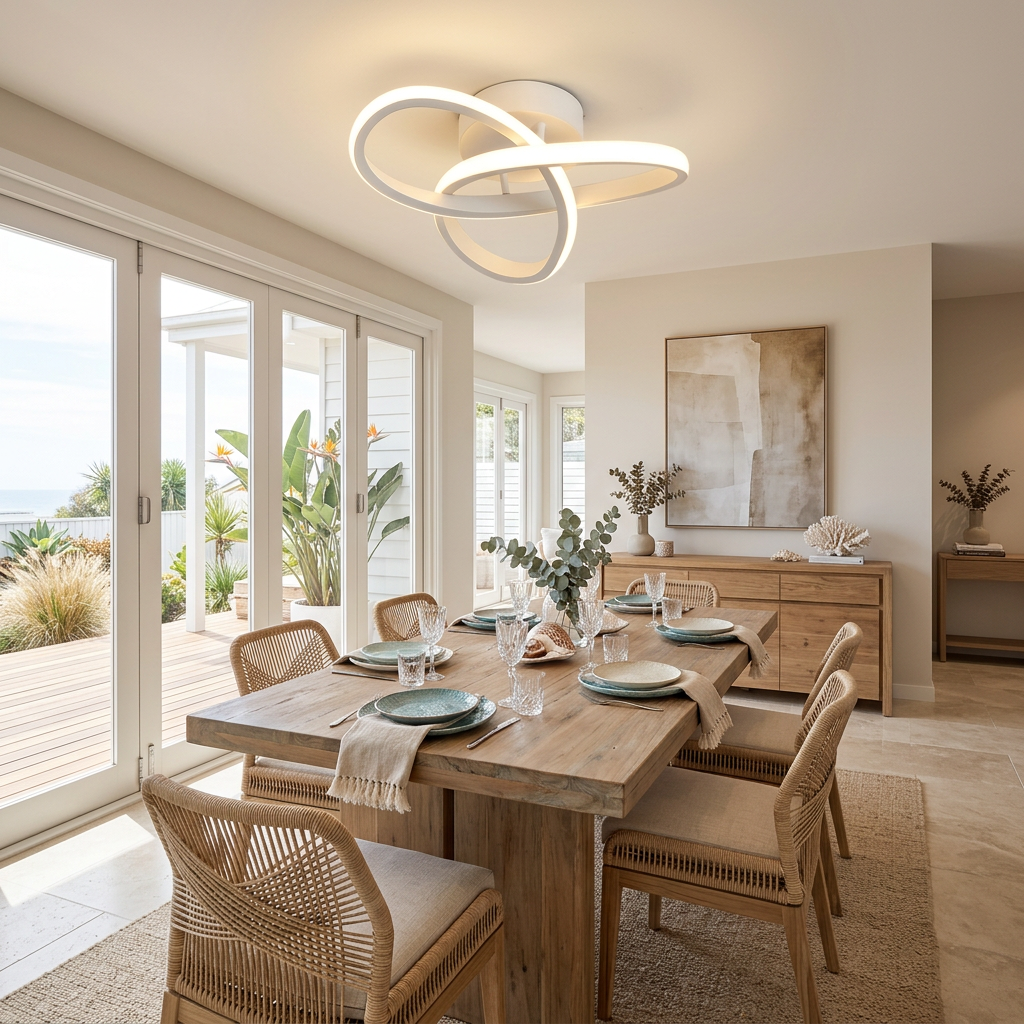 Ceiling Lamp Modern LED Flush Mount with Interlocking Ring Design