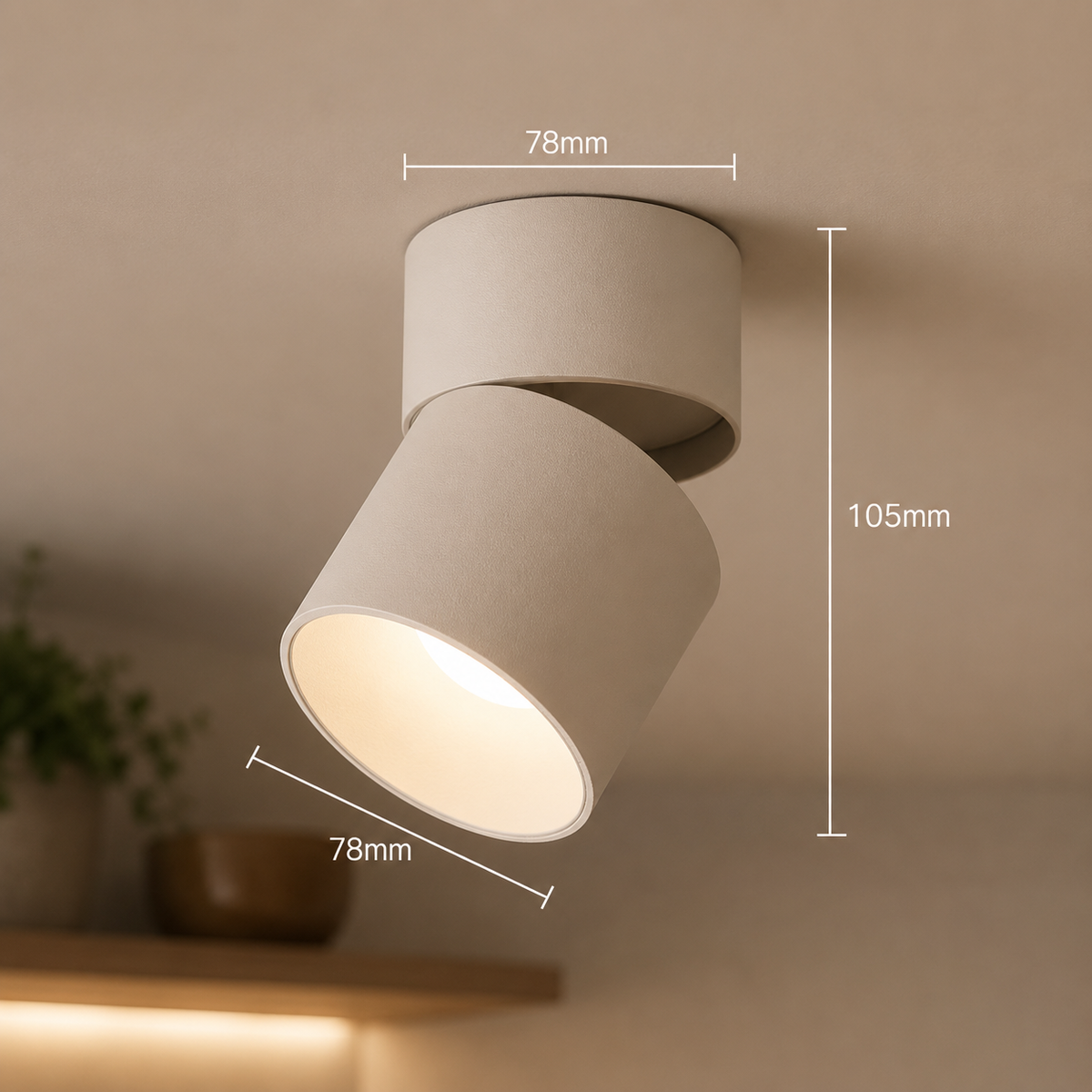 Ceiling Spotlight Minimalist with Swivel Head and Integrated LED
