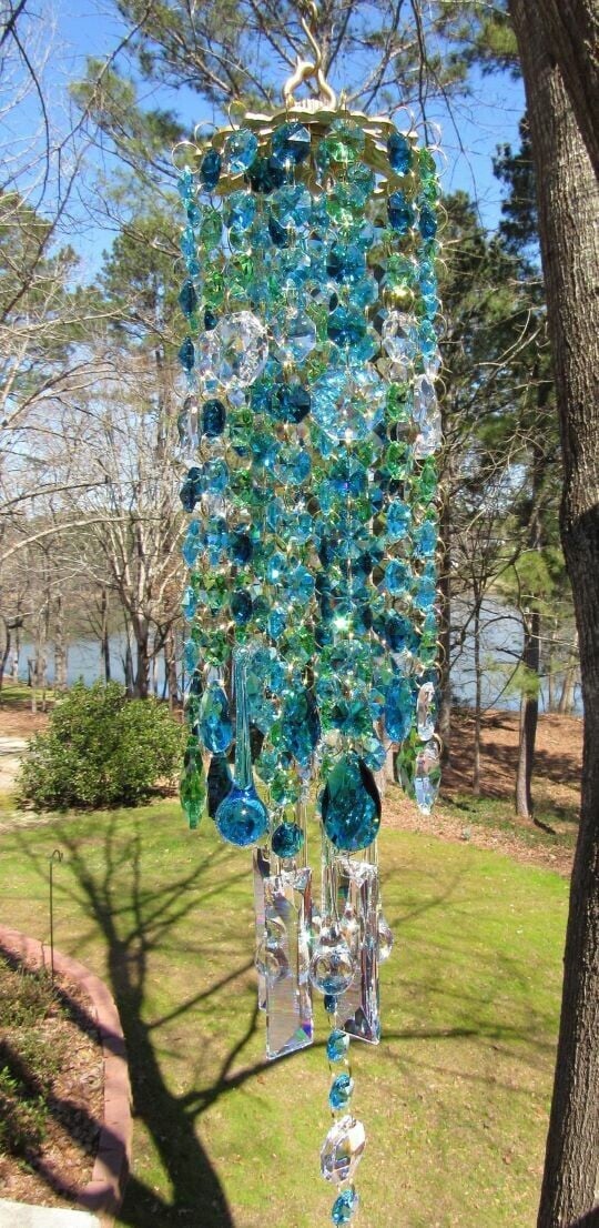 Crystal Wind Chime with Hanging Hook for Garden and Patio