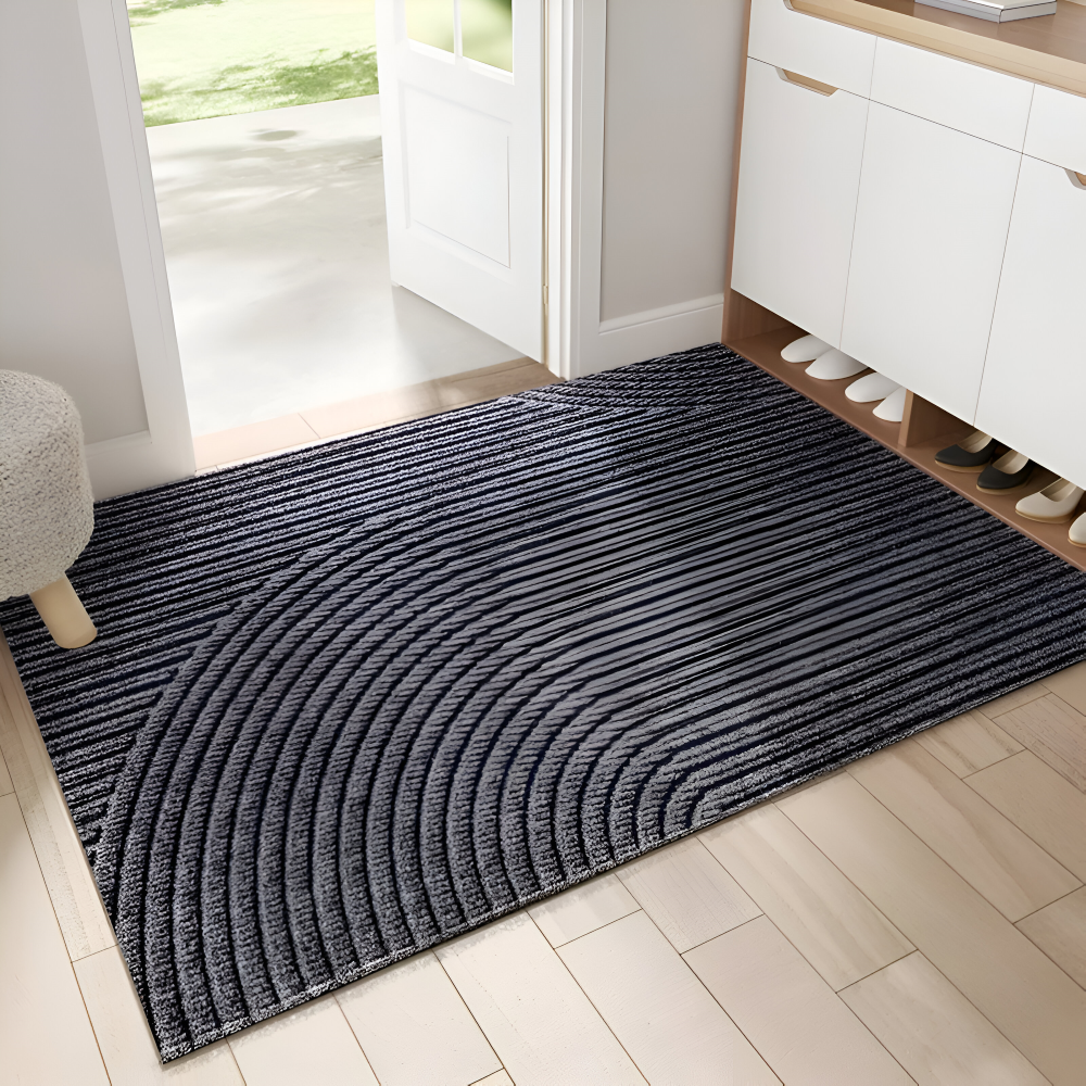 Entrance Doormat with 3D Geometric Pattern and Anti-Slip Backing