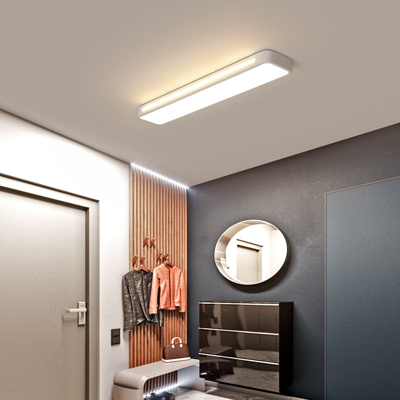 Minimalist LED Ceiling Light with Rectangular Acrylic Panel and Warm Glow