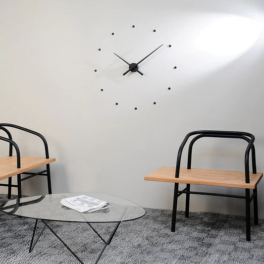 Minimalist Wall Clock with Silent Quartz Movement and Dot Hour Markers