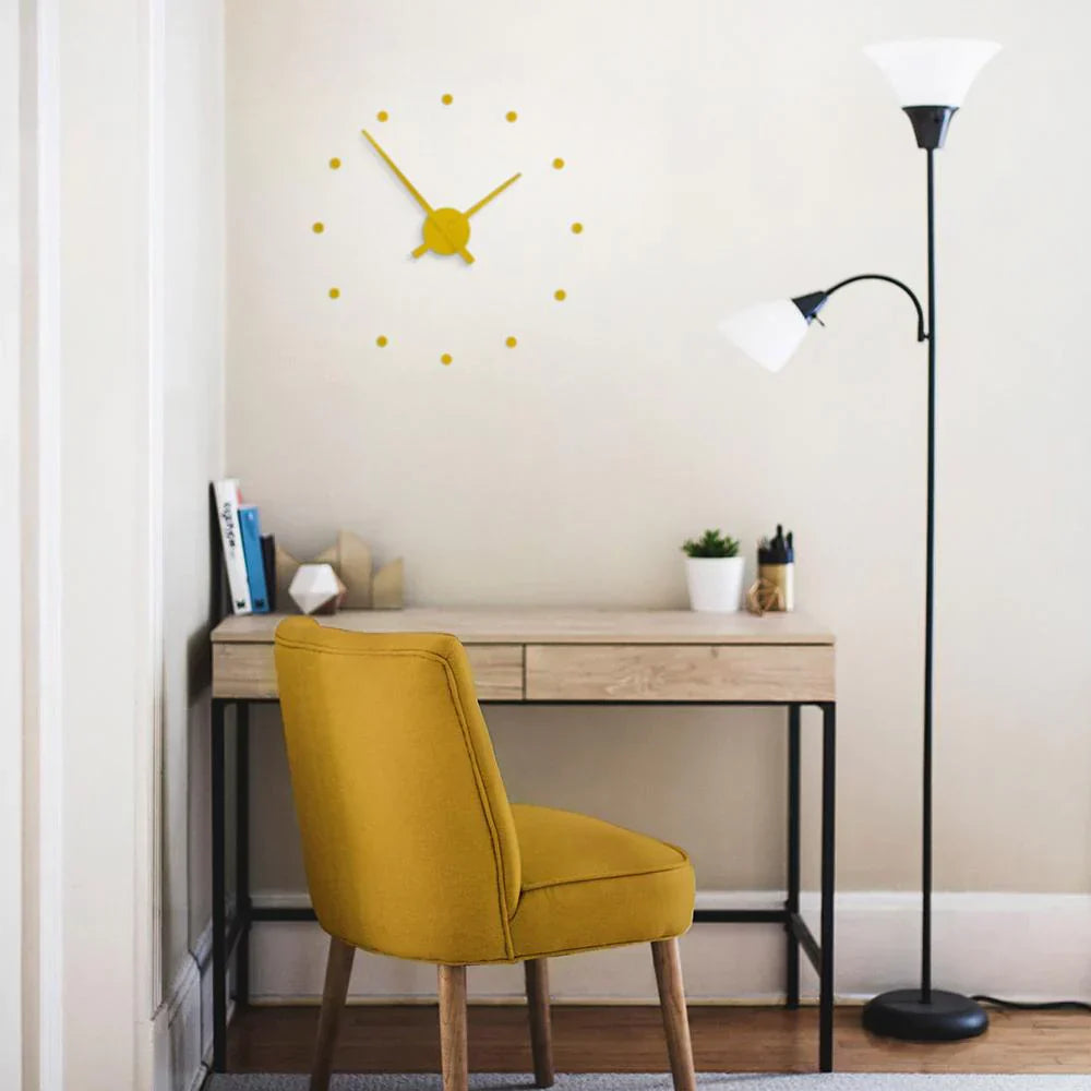 Minimalist Wall Clock with Silent Quartz Movement and Dot Hour Markers