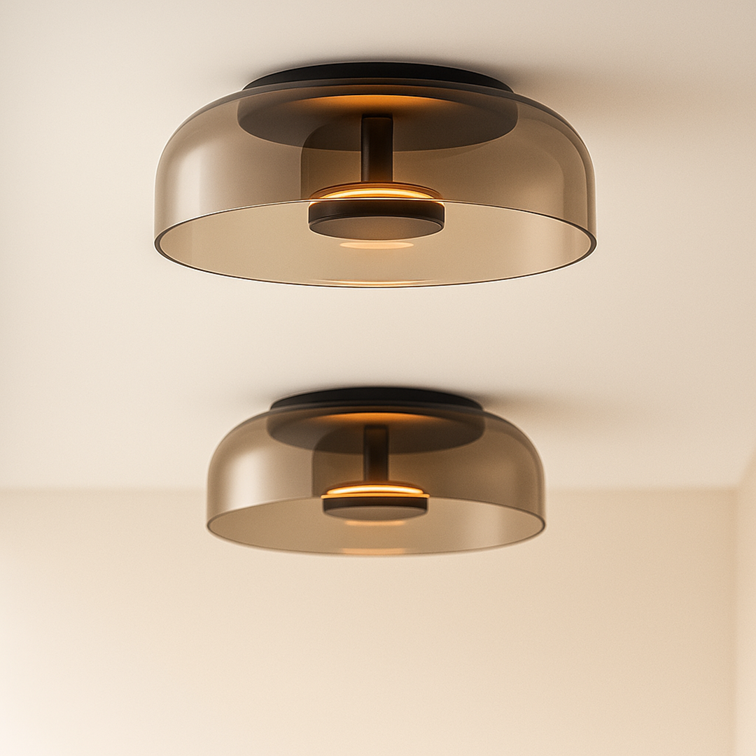 Modern LED Ceiling Light with Glass Dome Shade