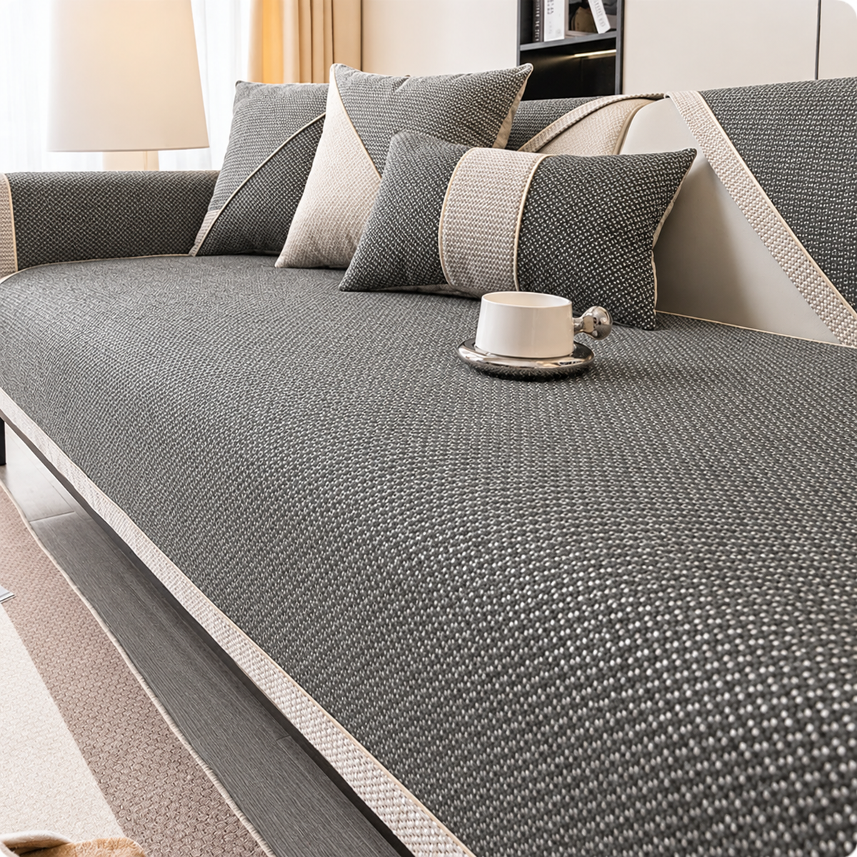 Non-Slip Sofa Cover with Woven Texture