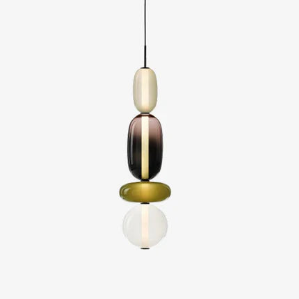 Pendant Lamp Modern Art Deco with Stacked Glass Shapes