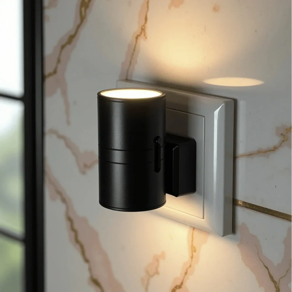 Plug-In Wall Lamp Modern with Dimmable Light and Built-In Light Sensor