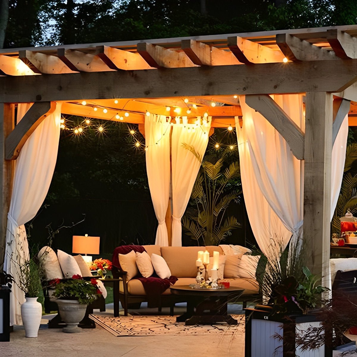 Retro LED Outdoor String Lights with Hanging Bulbs