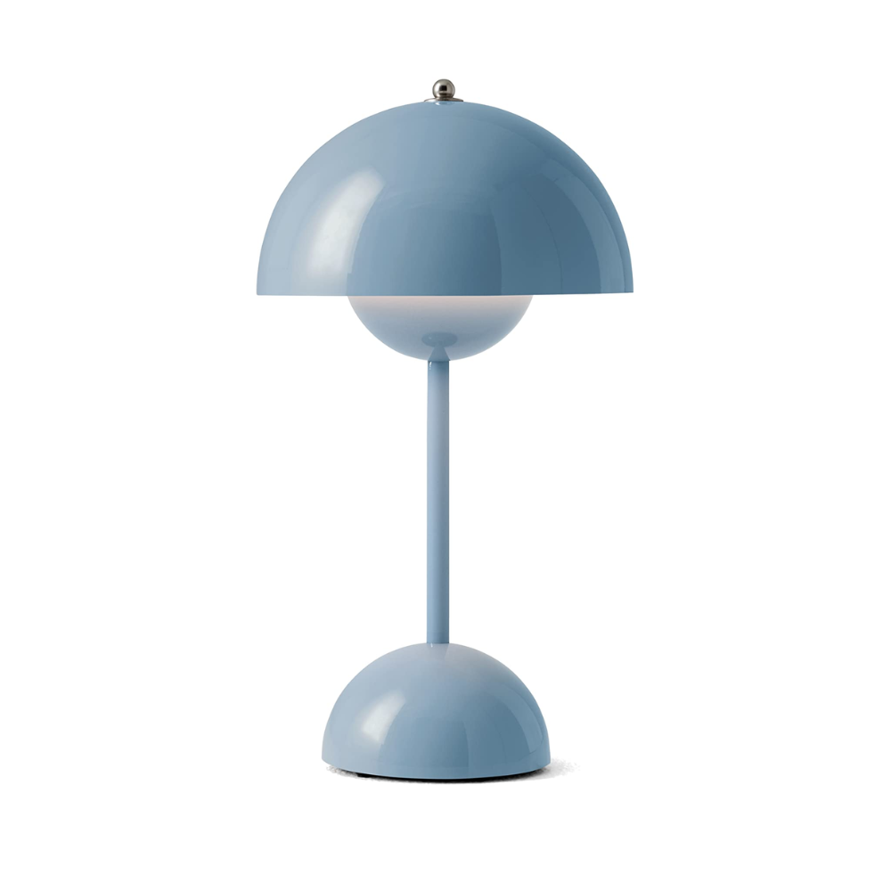 Retro Mushroom Table Lamp Cordless Rechargeable with Dome Shade
