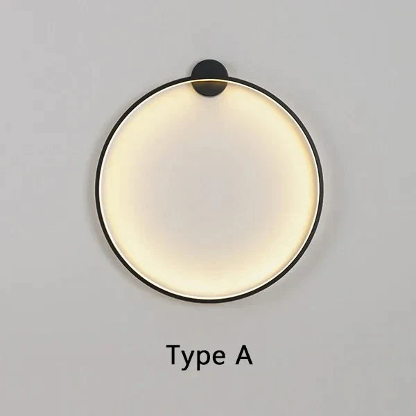 Round LED Wall Lamp Minimalist with Circular Ring Design