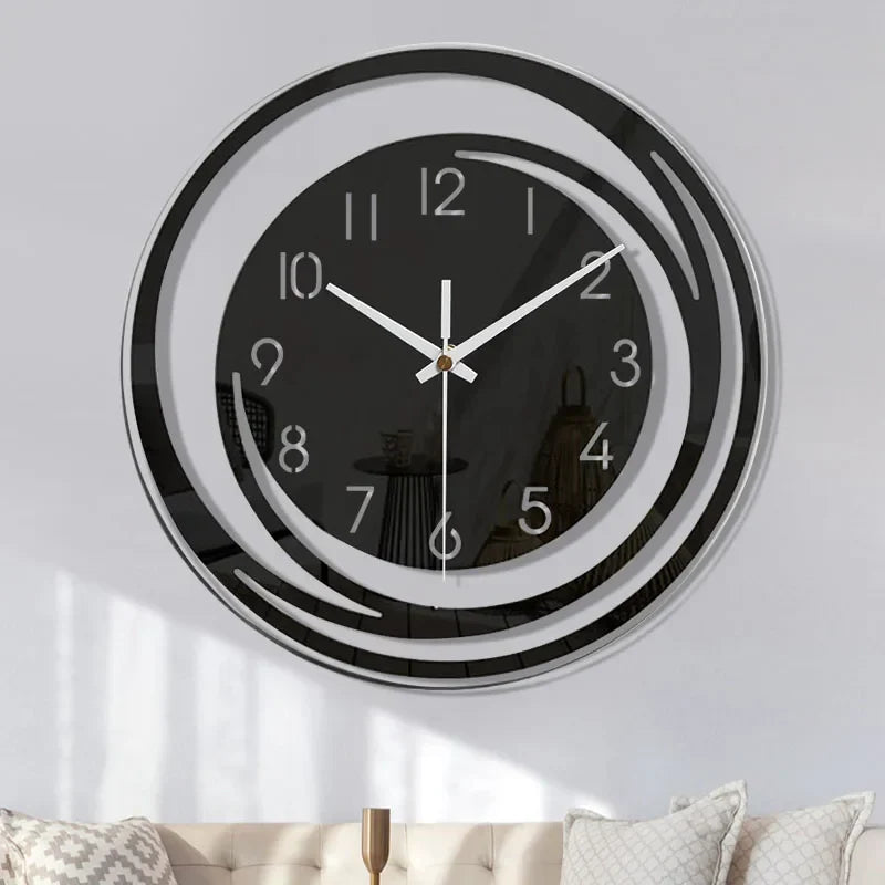 Round Wall Clock Modern Minimalist with Silent Quartz Movement