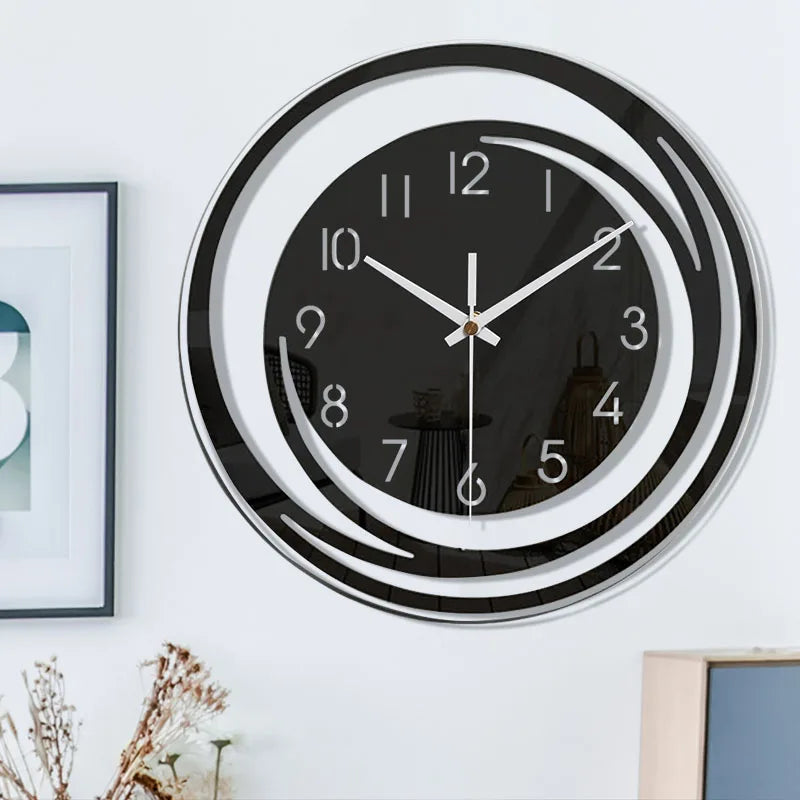 Round Wall Clock Modern Minimalist with Silent Quartz Movement
