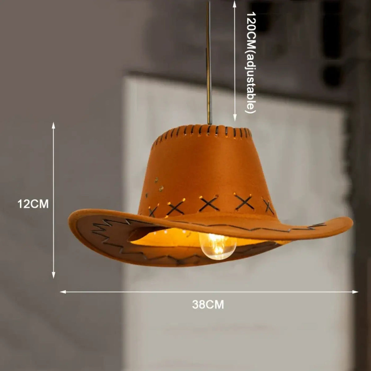 Rural Pendant Lamp with Cowboy Hat Design