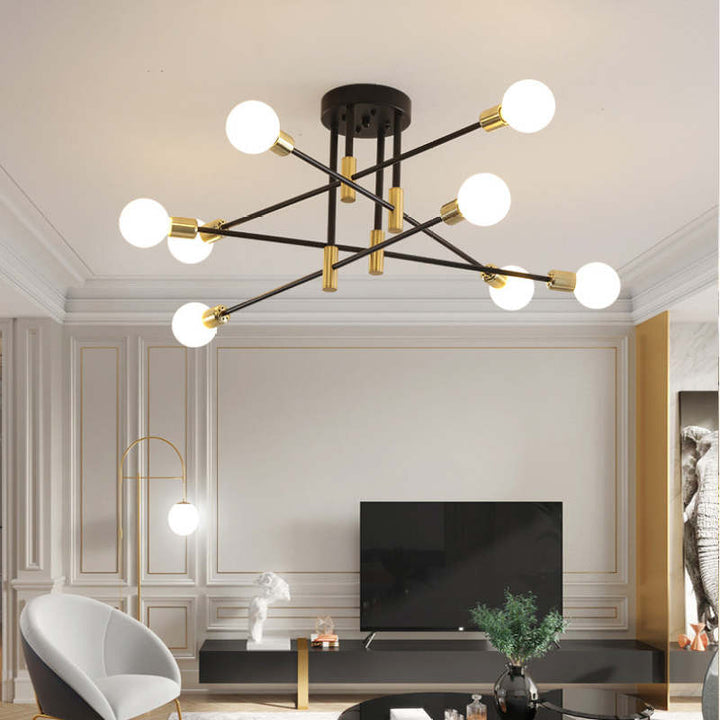 Semi-Flush Ceiling Lamp Modern Sputnik Style with Multi-Arm Design