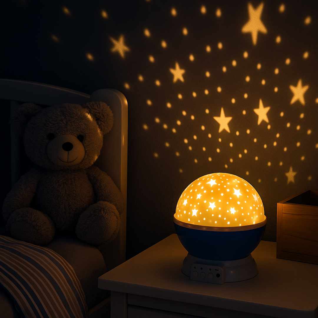 Star Projector Night Light with Rotating LED Stars and Moon for Bedroom