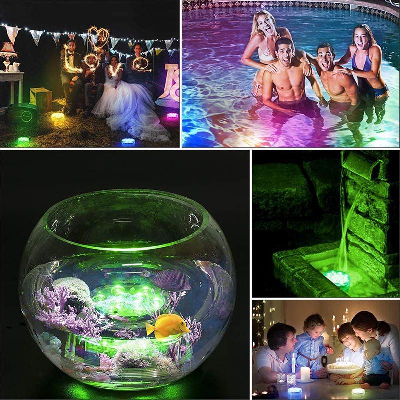 Submersible LED Pool Light with Remote Control, Magnet and Suction Cup, 13 LEDs RGB