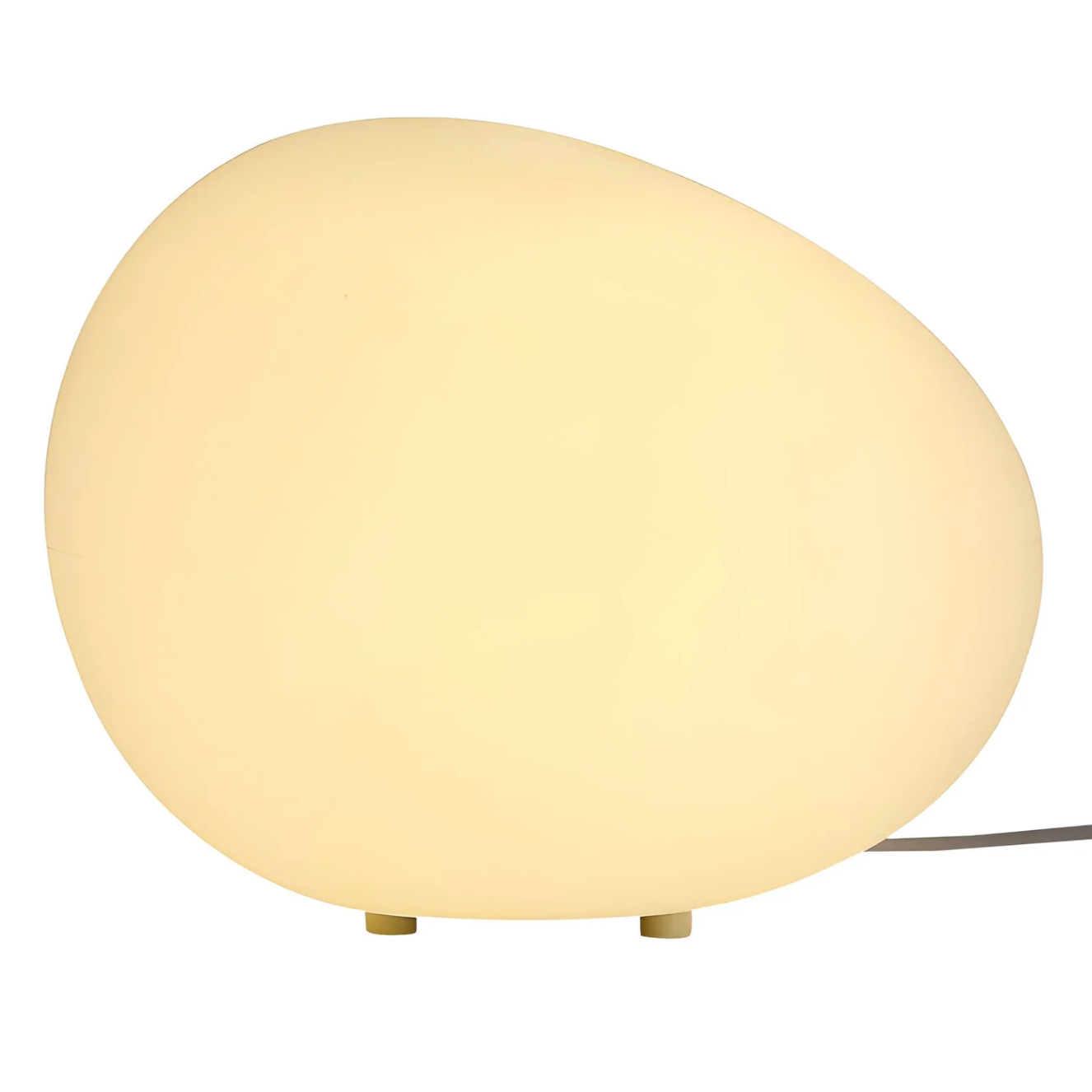 Table Lamp Minimalist Pebble Stone Shape with Frosted Globe Diffuser