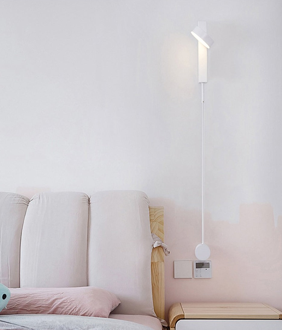 Wall Lamp Minimalist LED with Rotating Head and Round Switch