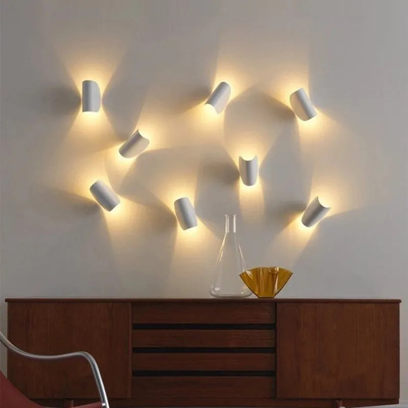 Wall Lamp Modern Minimalist with Curved Shade and Warm LED Glow