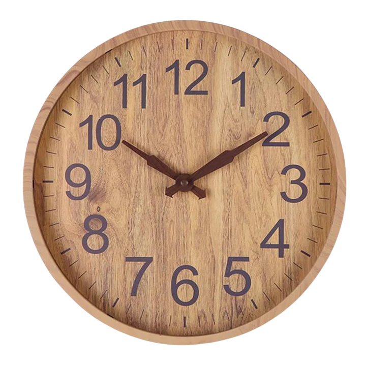 Large Wooden Wall Clock with Quiet Mechanism and Easy-to-Read Numbers 2