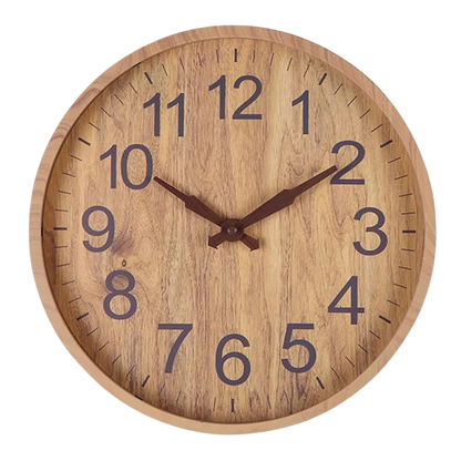 Large Wooden Wall Clock with Quiet Mechanism and Easy-to-Read Numbers 2