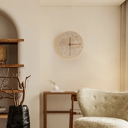 Wall Clock with Natural Stone Design and LED Ambient Lighting 30 cm 3