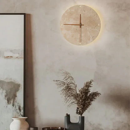 Wall Clock with Natural Stone Design and LED Ambient Lighting 30 cm 4
