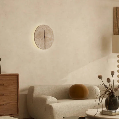 Wall Clock with Natural Stone Design and LED Ambient Lighting 30 cm 5