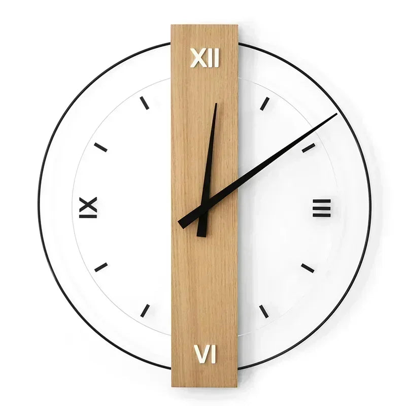 Wooden Wall Clock Minimalist with Natural Design and Round Shape 1