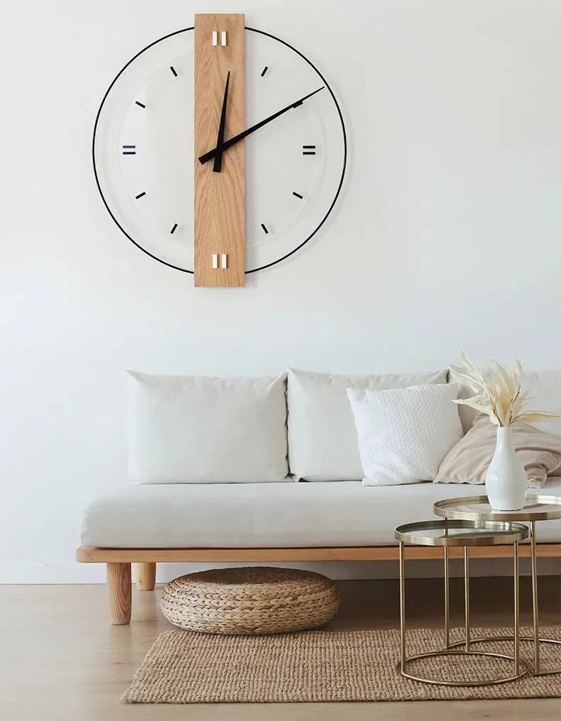 Wooden Wall Clock Minimalist with Natural Design and Round Shape 2
