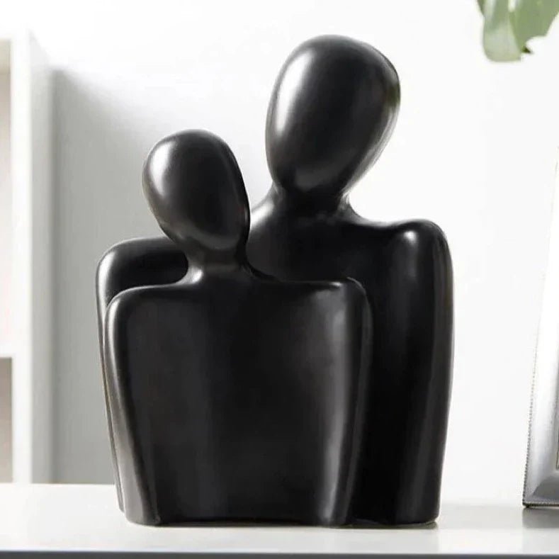 Abstract Couple Sculpture Set of 2 Figurines for Modern Home Decor