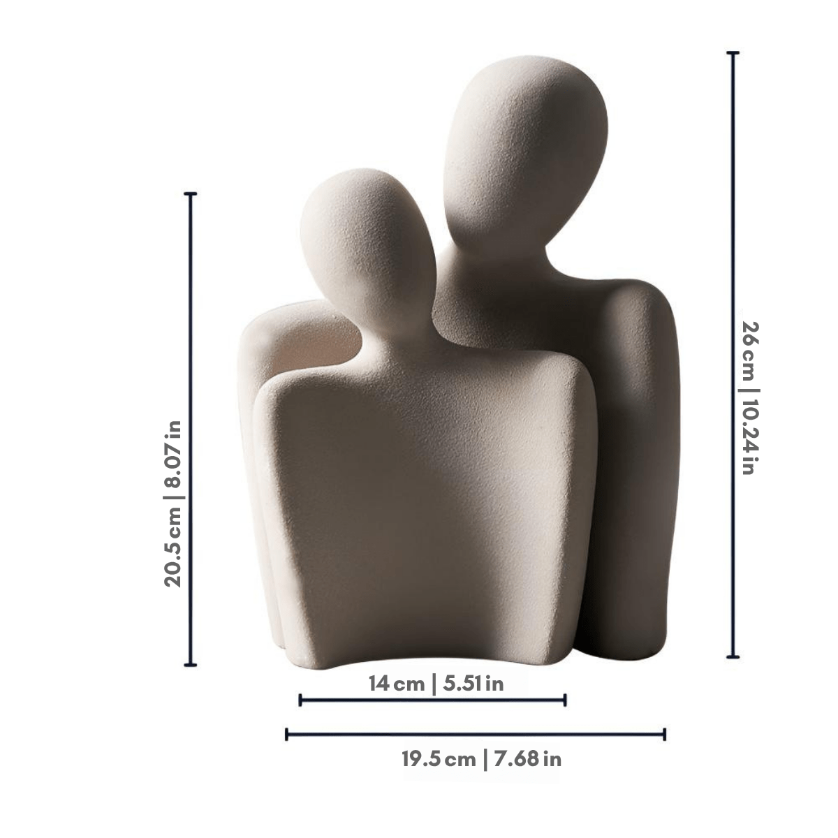 Abstract Couple Sculpture Set of 2 Figurines for Modern Home Decor