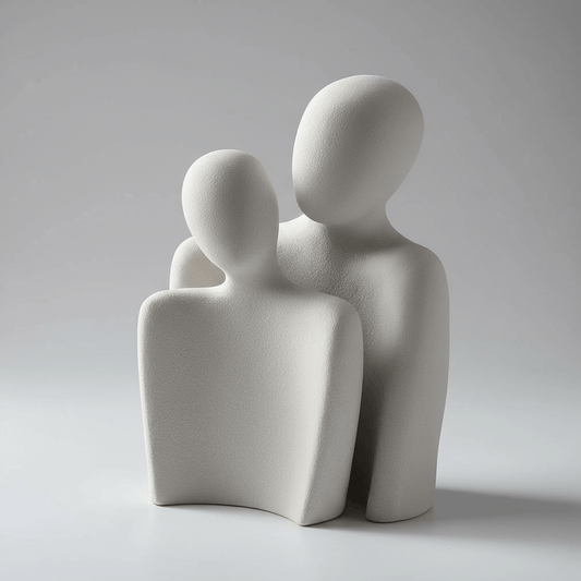 Abstract Couple Sculpture Set of 2 Figurines for Modern Home Decor