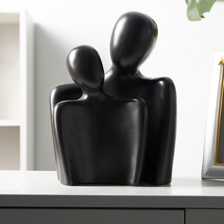 Abstract Couple Sculpture Set of 2 Figurines for Modern Home Decor