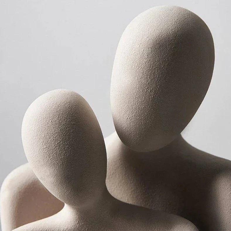 Abstract Couple Sculpture Set of 2 Figurines for Modern Home Decor
