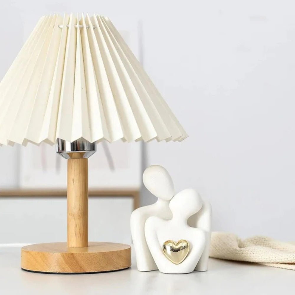 Abstract Couple Sculpture with Golden Heart