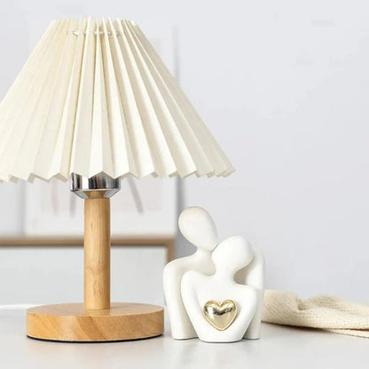 Abstract Couple Sculpture with Golden Heart
