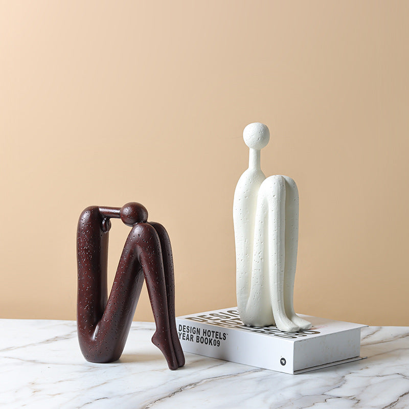 Abstract Human Figure Bookends Set of 2 for Shelf Decor