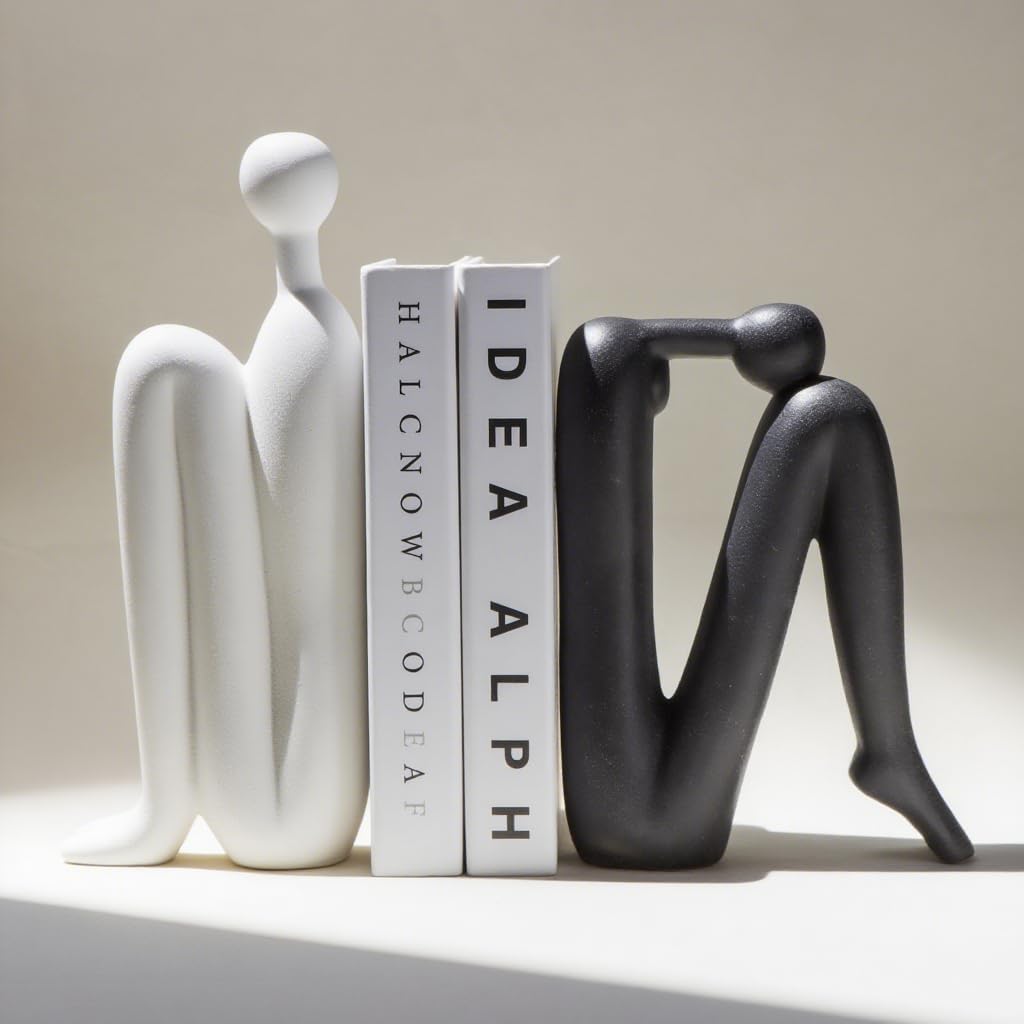 Abstract Human Figure Bookends Set of 2 for Shelf Decor
