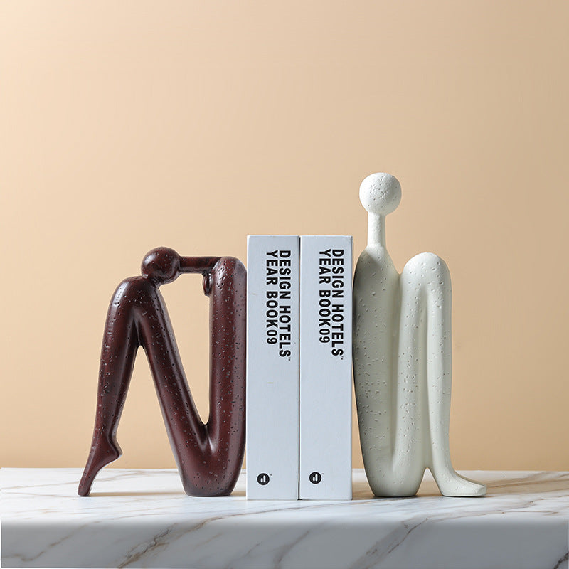 Abstract Human Figure Bookends Set of 2 for Shelf Decor