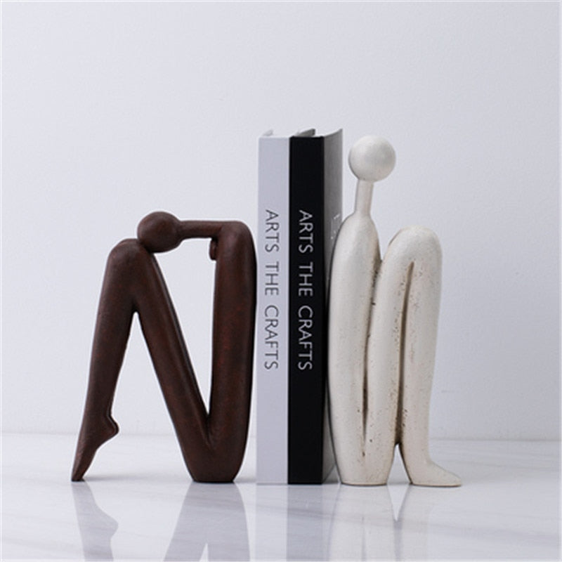 Abstract Human Figure Bookends Set of 2 for Shelf Decor