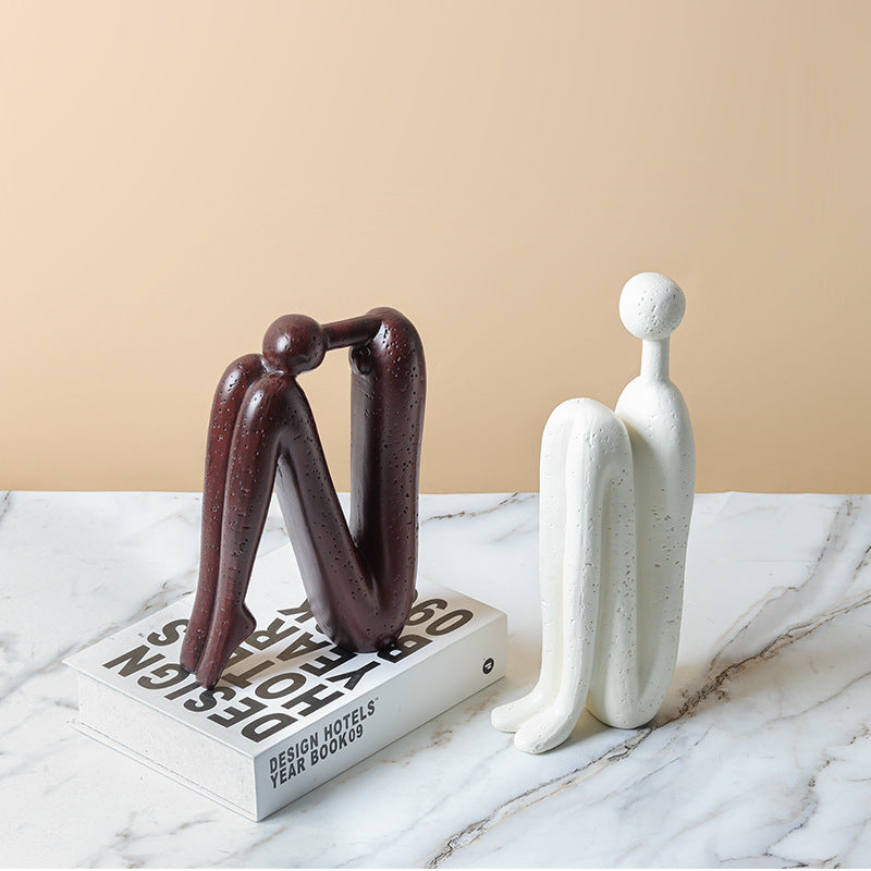 Abstract Human Figure Bookends Set of 2 for Shelf Decor
