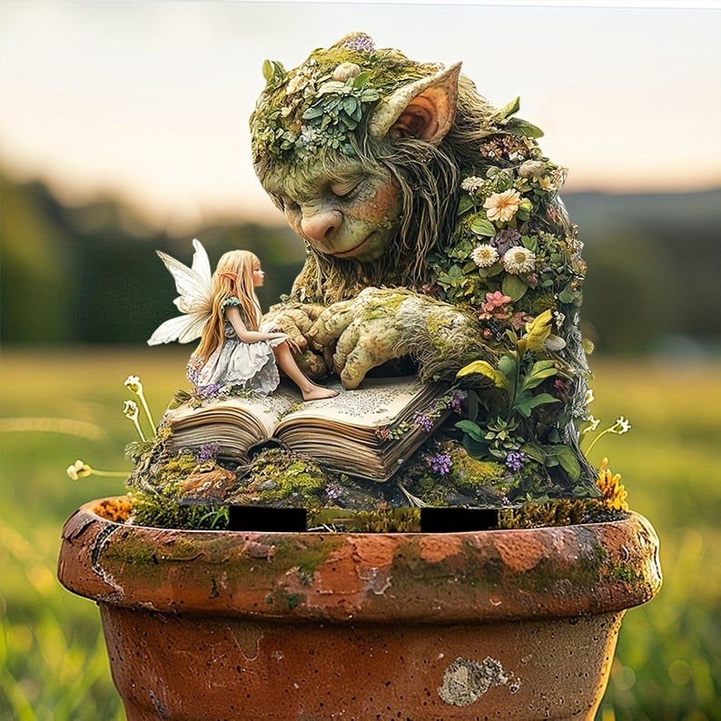 Acrylic Garden Stakes with Fantasy Forest Creatures and Nature Spirits