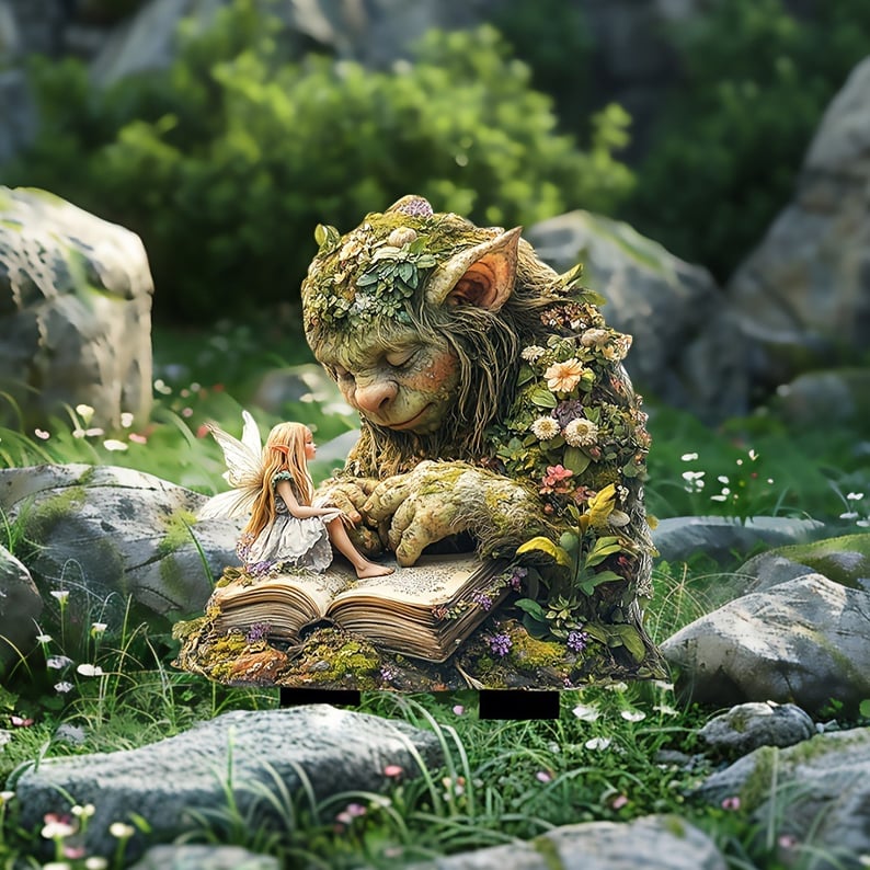 Acrylic Garden Stakes with Fantasy Forest Creatures and Nature Spirits