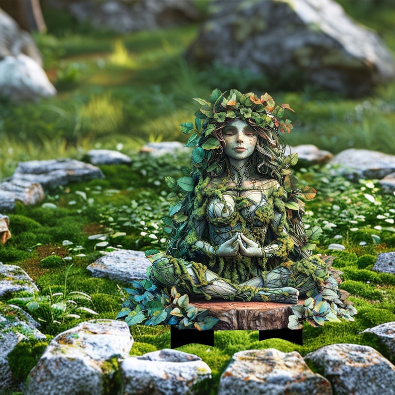 Acrylic Garden Stakes with Fantasy Forest Creatures and Nature Spirits