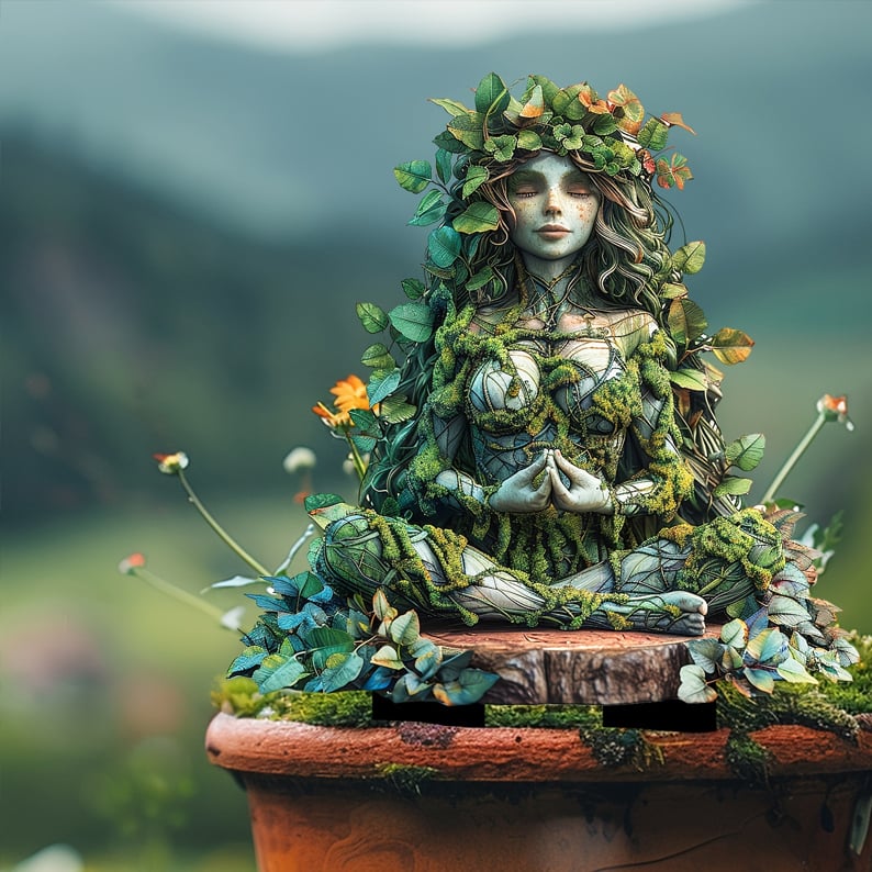 Acrylic Garden Stakes with Fantasy Forest Creatures and Nature Spirits