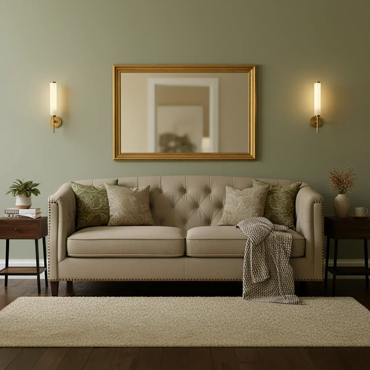 Alabaster Candle Style Wall Lamp with Brass Finish