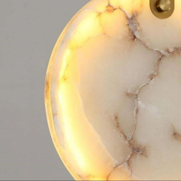 Alabaster Staircase Chandelier Modern Multi-Light Pendant with Adjustable Height