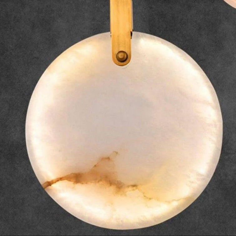 Alabaster Staircase Chandelier Modern Multi-Light Pendant with Adjustable Height