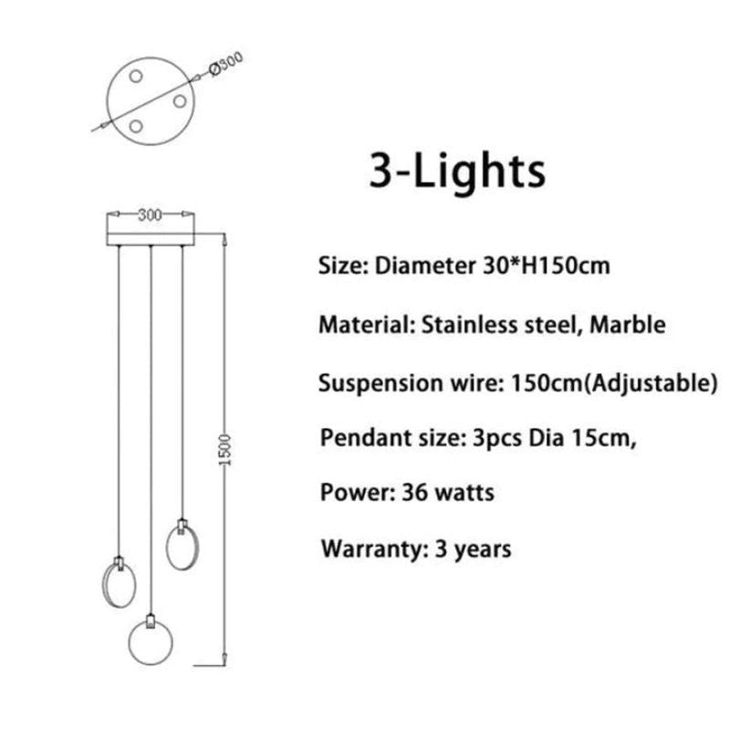 Alabaster Staircase Chandelier Modern Multi-Light Pendant with Adjustable Height